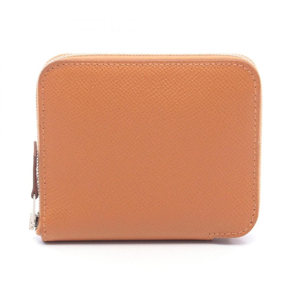 Hermes Azap Compact Silk In Gold Round Wallet, Veau Epsom Leather, Women's, B...